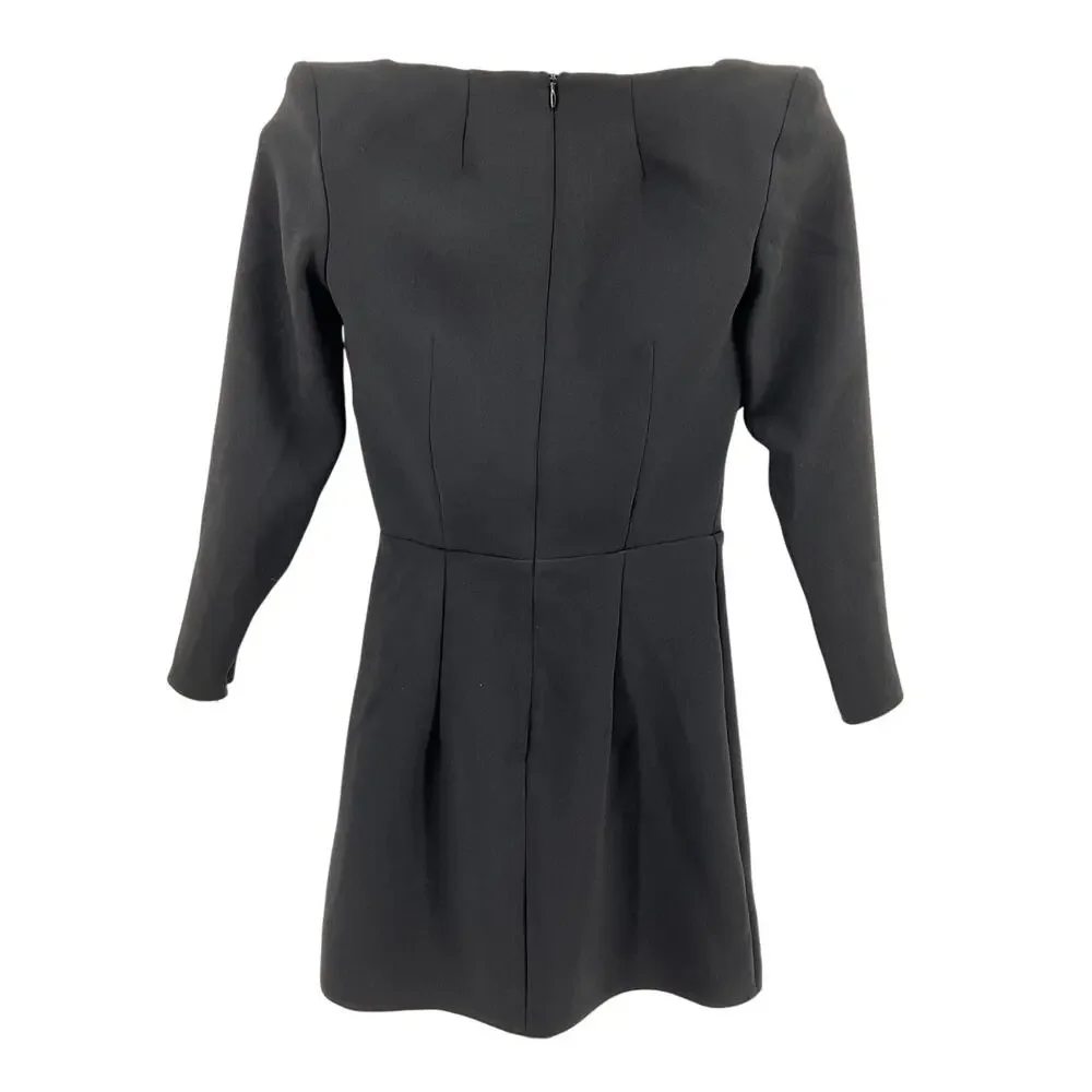 Alex Perry Structured Black Parks Sweetheart Cup Wrap Mini Dress Size US 4 / UK - Picture 3 of 4